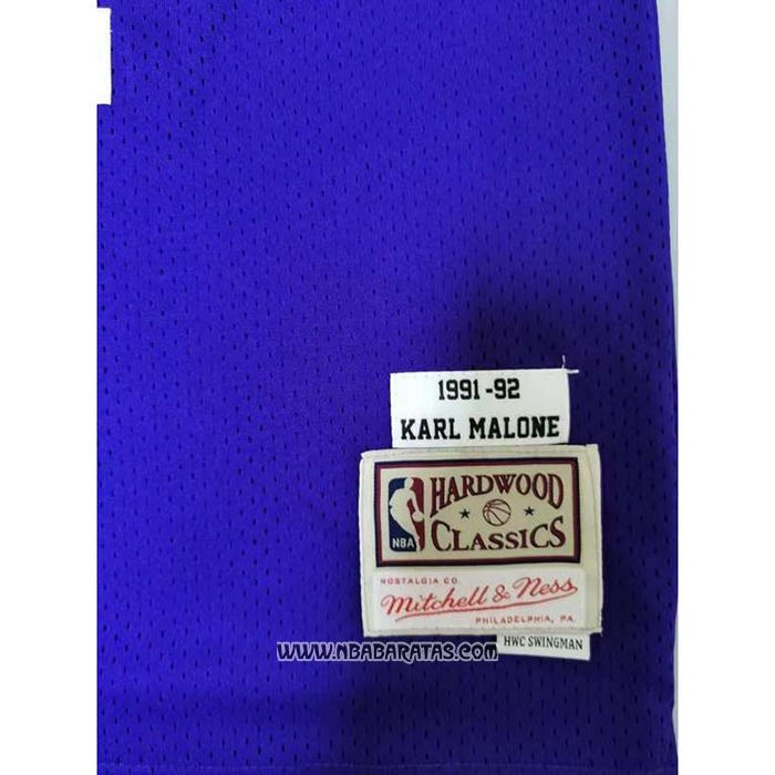 Camiseta Utah Jazz Karl Malone #32 Mitchell & Ness 1991-92  Violeta